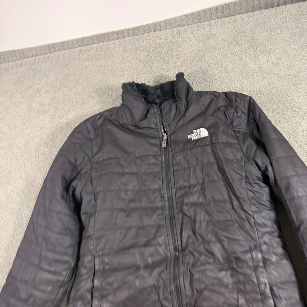The North Face Girls Mossbud Swirl Reversible Jacket Black Large 14/16 Puffer